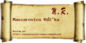 Maszarovics Réka névjegykártya